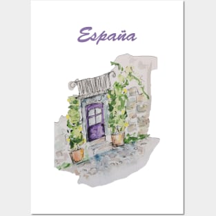 Spanish Lavender Doorway & Lemon Trees Posters and Art